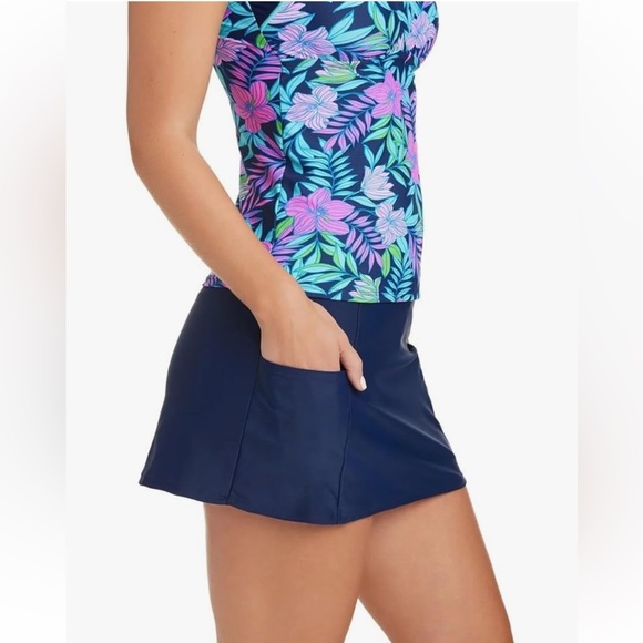 New ELLEN TRACY Women's Lightweight 2-Piece Tankini Swimsuit Set XL - Picture 2 of 5